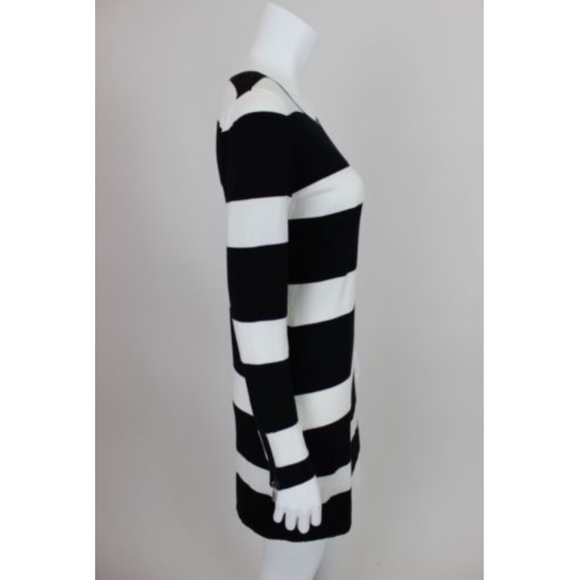 NWT INC Dress Petite M Black White Stripe L/S $99 - Picture 3 of 7